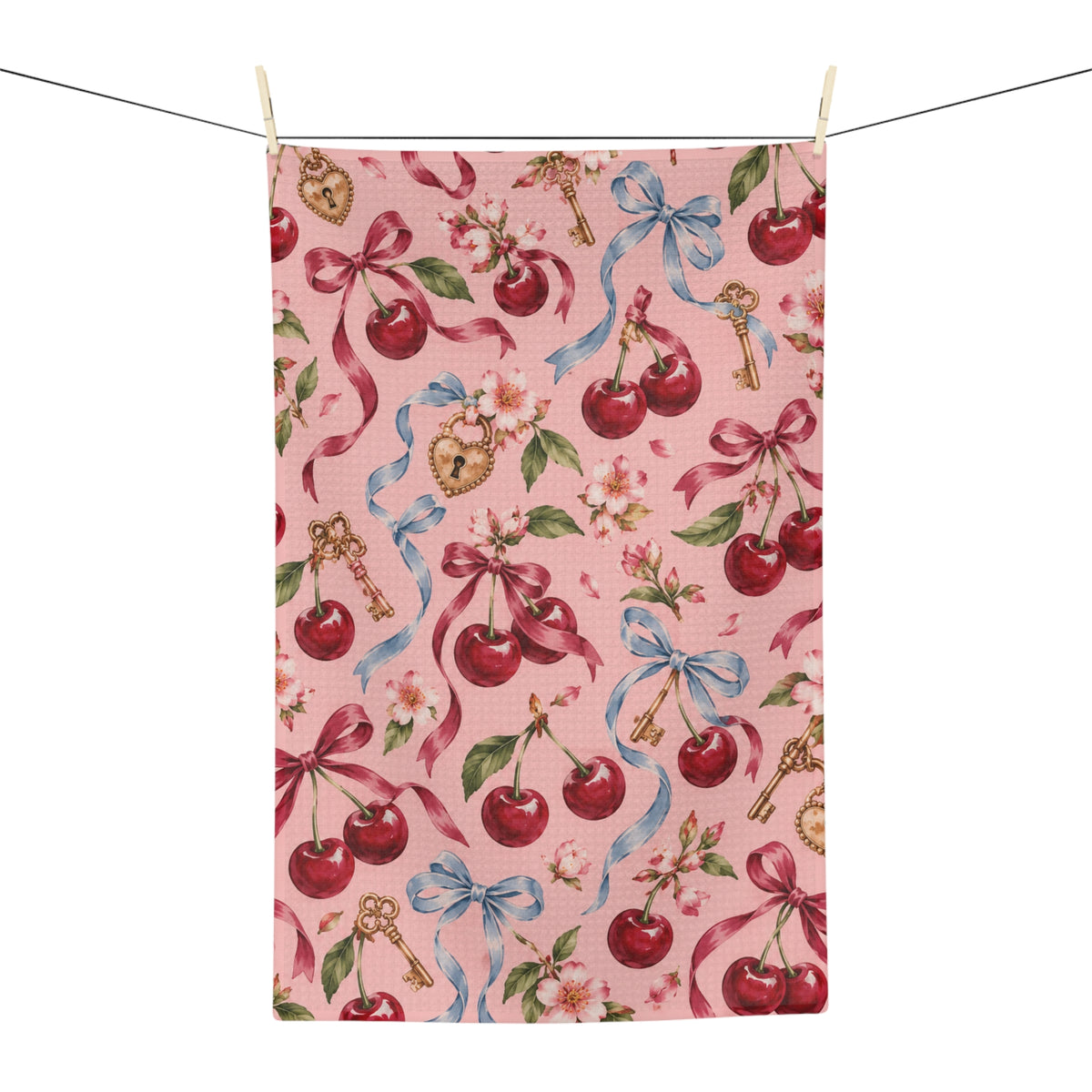 Clés & Cerises Tea Towel