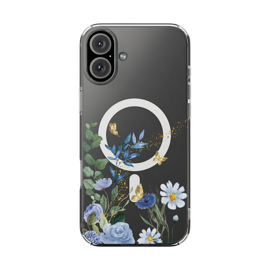 The "Jardin Marais" Case | Clear Indigo Botanical (MagSafe)