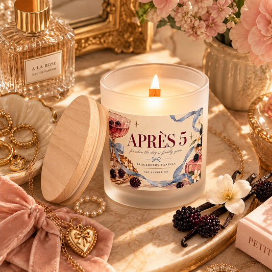 Après 5 — Blackberry Vanilla Frosted Glass Candle