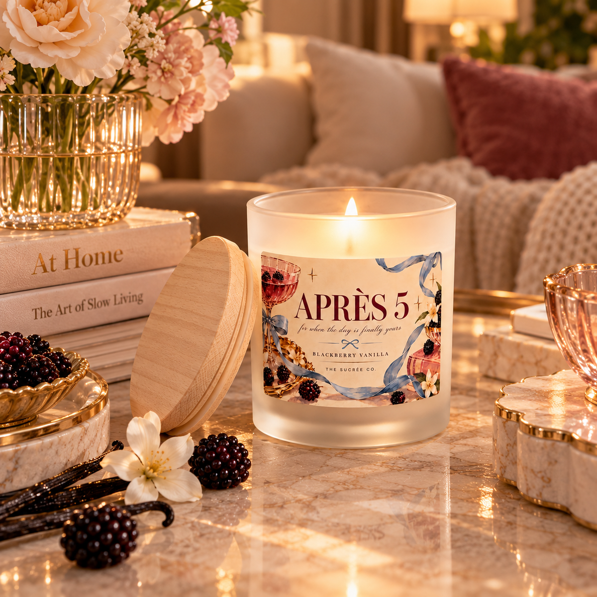 Après 5 — Blackberry Vanilla Frosted Glass Candle